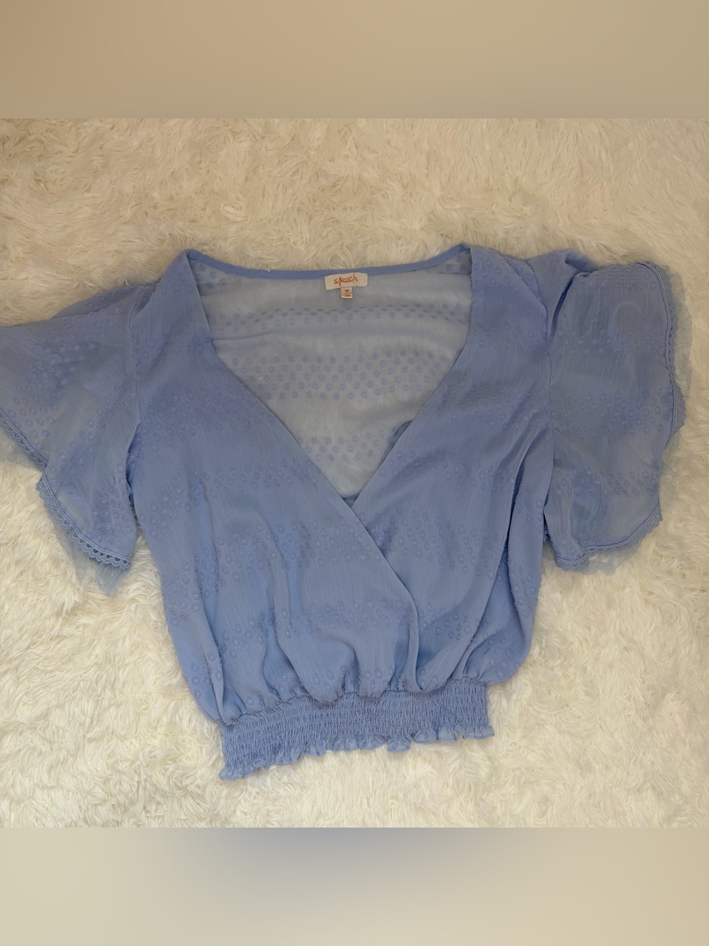 Buckle Blue Peplum Top